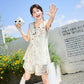 More than thirteen [Zhuxi] embroidered Tencel vest shorts chic set modern HanFuDreams two-piece set S