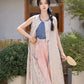 Ming-made round neck long than Jia Tencel wide-leg pants Hanfu