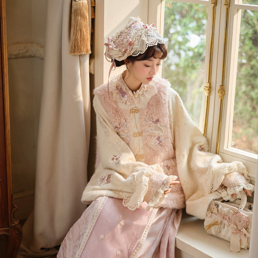 More than thirteen [white horse chaohua] embroidery than a hundred skirts set Han han HanFuDreams four-piece set S