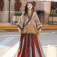 Tang-style Half-sleeved 24-Panel Ripped Qixiong Skirt Hanfu