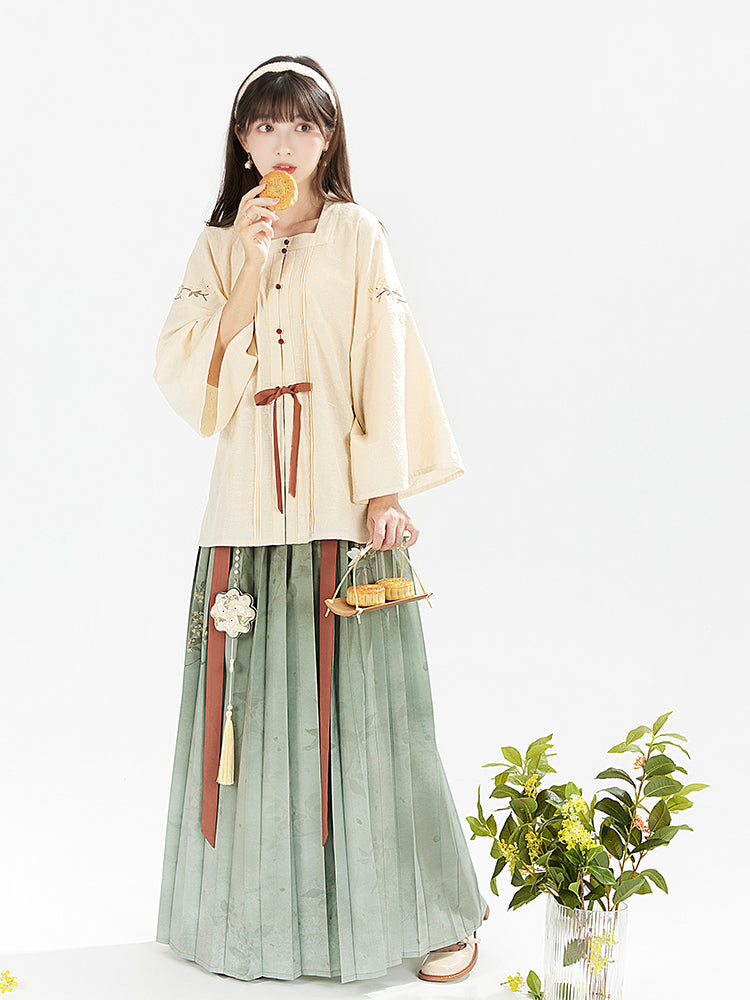 Square neck shirt pleated skirt Hanfu Mid-Autumn Festival limited edition rabbit ming HanFuDreams