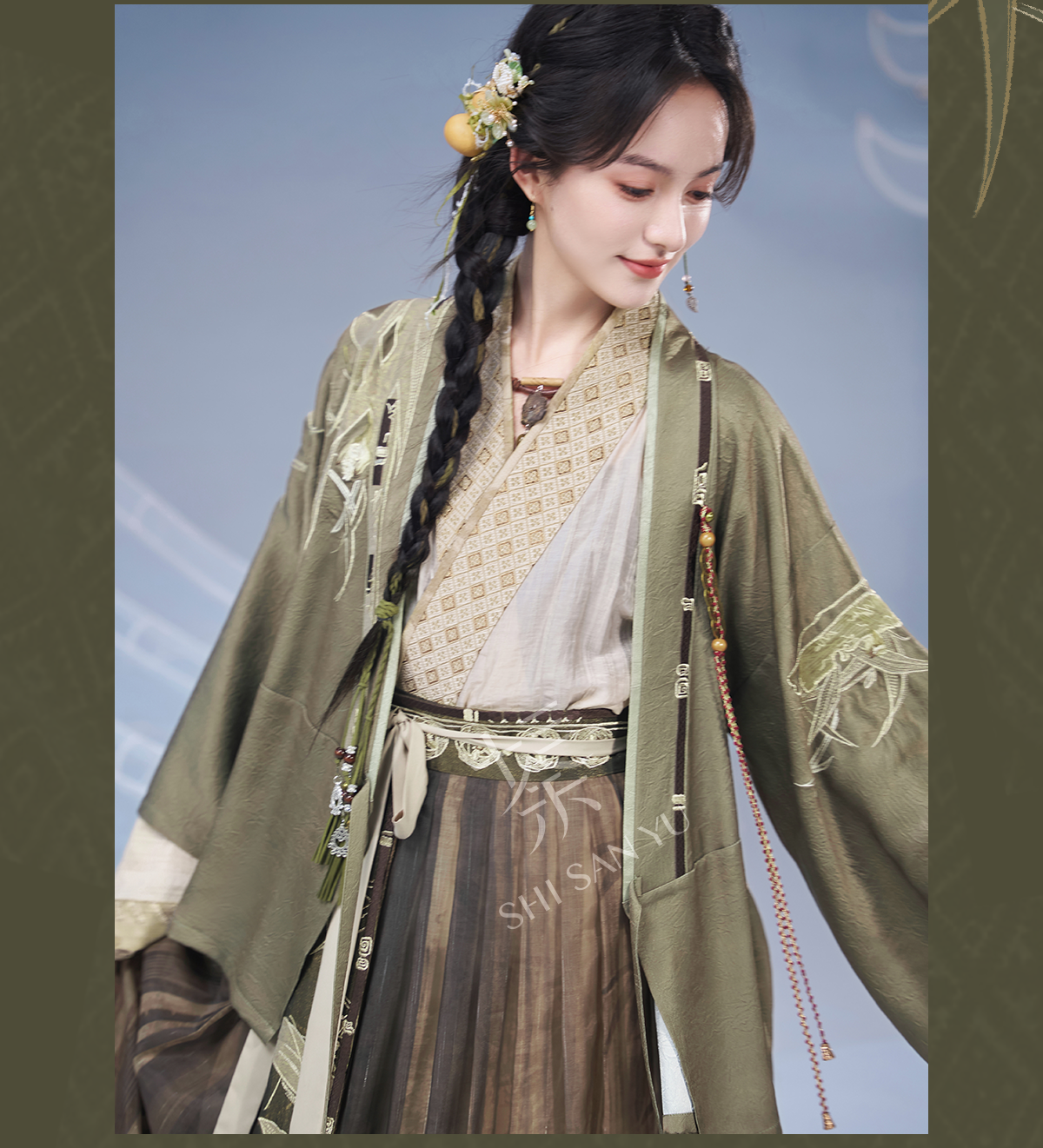 More Than Thirteen [Plants and Plants] Tencel Jinyu Folded Skirt Autumn modern HanFuDreams