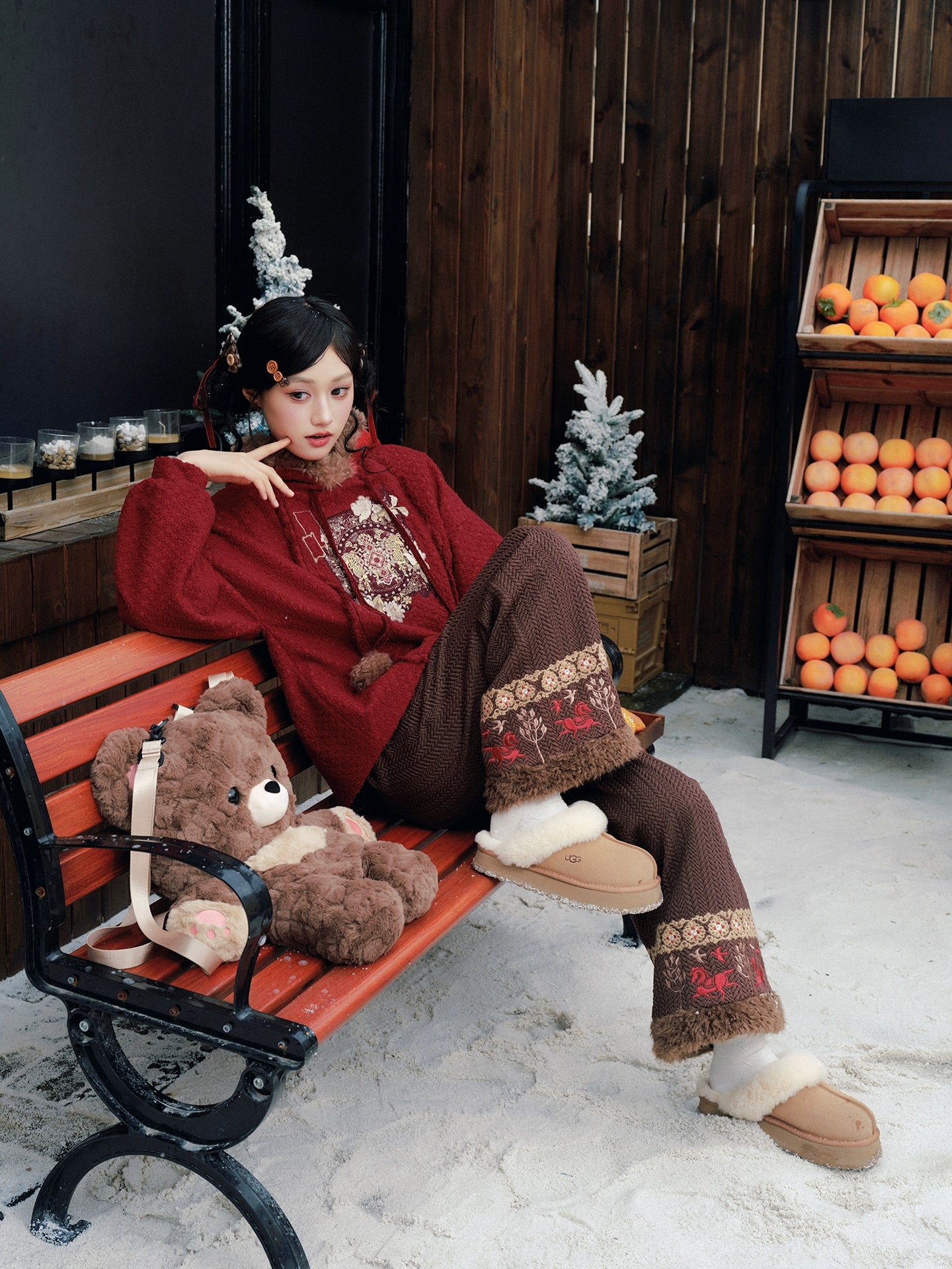 More than thirteen [walking horses] fleece hooded sweater pants national style set