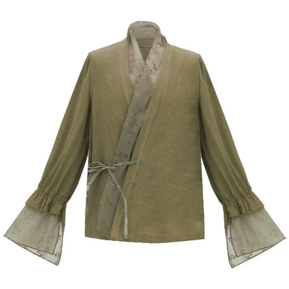 More than thirteen [rosin jade dew] brown coat top skirt hanfu set modern HanFuDreams top XS