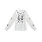 [blue and white] embroidered crew neck sweater spliced denim skirt modern HanFuDreams sweater S