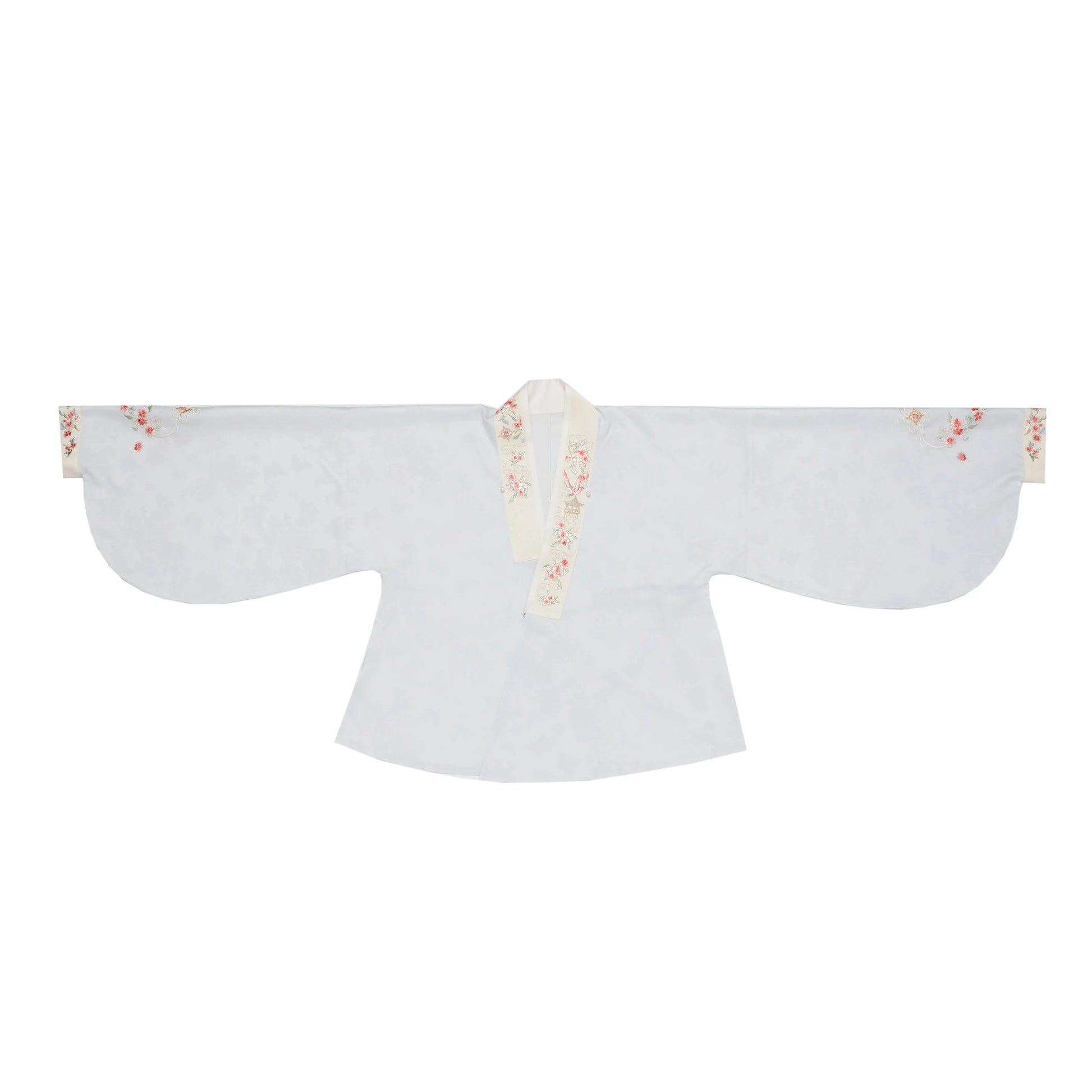 Flower Fairy Story [Yan Yunting] Pipa Sleeve Crossneck Shirt Blue Horse Skirt Set Ming ming HanFuDreams Blue Lute Sleeve 1 S