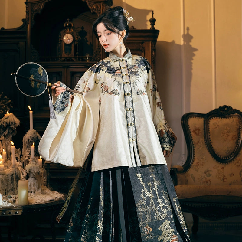 More than thirteen [Takeshita Tinglan] placket jacket, horse-face skirt, Ming-made Hanfu ming HanFuDreams three-piece set XS
