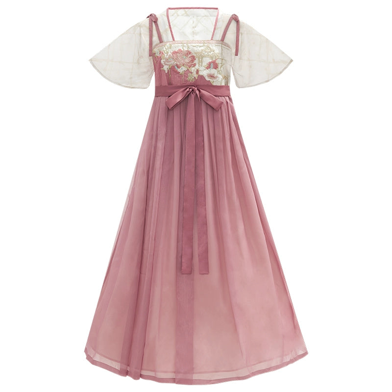 More than thirteen [sapphire flower wall] embroidered chest-length Han element dress han HanFuDreams Dress (flower wall) XS