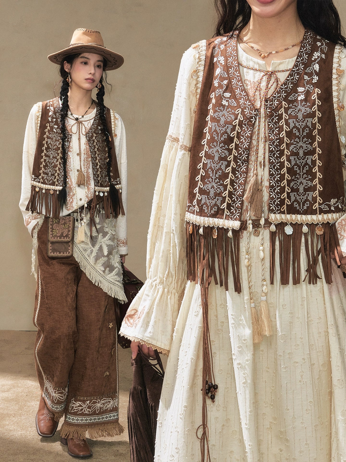 July Eve [Childish Autumn Notes] Embroidered cardigan small vest sleeveless short coat modern HanFuDreams