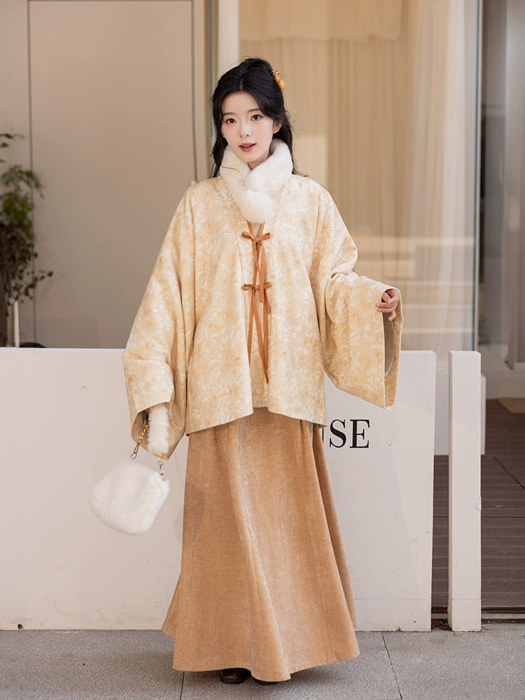 Chi Xia [Orange Yinong] Jin-made velvet pleated clothes and six broken skirts