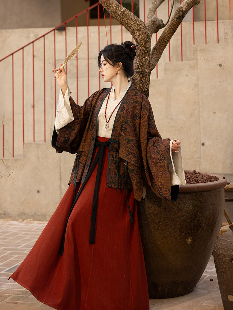 Jin made pleated clothes Shangyu linen broken skirt  Hanfu