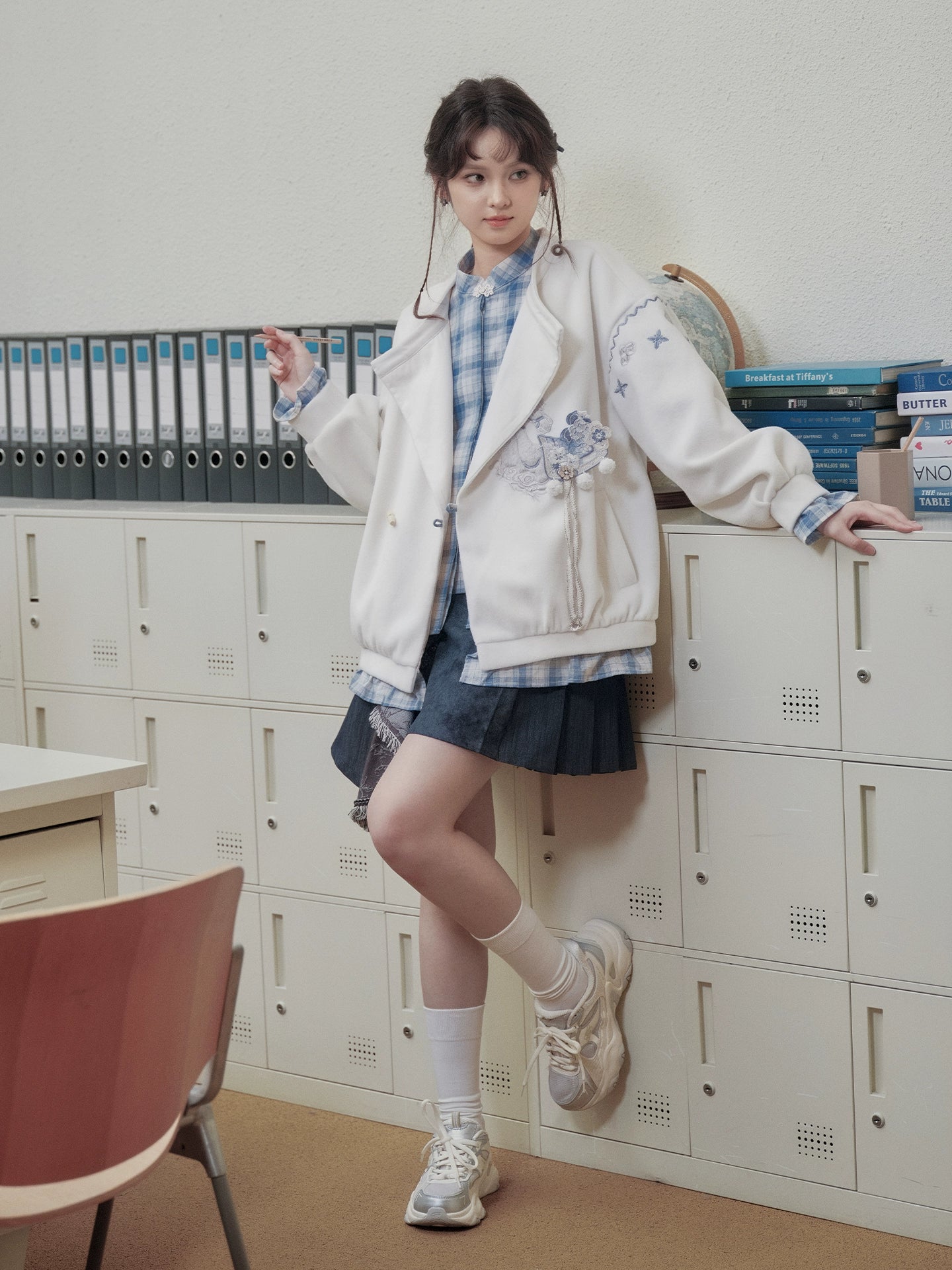 More than thirteen [Quguang] lapel shirt fake two pieces of national style woolen coat