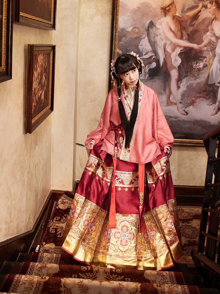 More than thirteen [shining gold] woven gold horse dress toast engagement clothes ming HanFuDreams