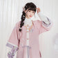White stand-up collar straight-sleeved shirt Hanfu