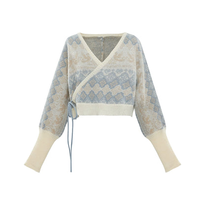 More than thirteen [autumn river snow] 2025 autumn new pullover jacquard sweater denim skirt modern HanFuDreams Sweater, pullover. S