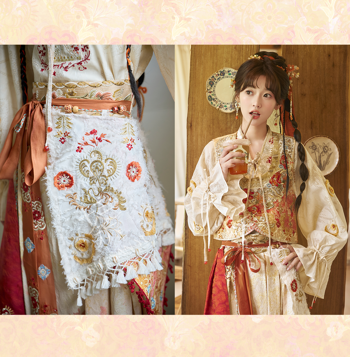 More than thirteen [Manye Zhiqiu] vest three-dimensional embroidery shirt pleated skirt modern HanFuDreams