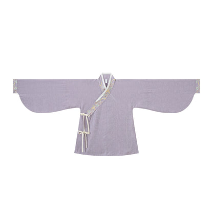 Chi Xia [Ziyang Meow Meow] Ming Tencel Short Shirt Horse Face Skirt Mask Skirt ming HanFuDreams Tencel cross-necked pipa-sleeved short shirt S