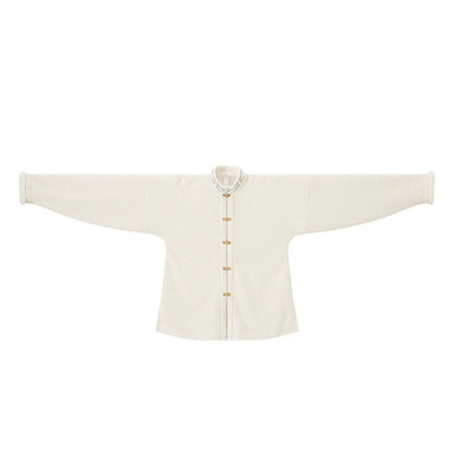 Chi Xia [Mengqi Iris] Han element velvet than nail lace skirt han HanFuDreams Stand-up collar bow pocket sleeve chenille shorts S