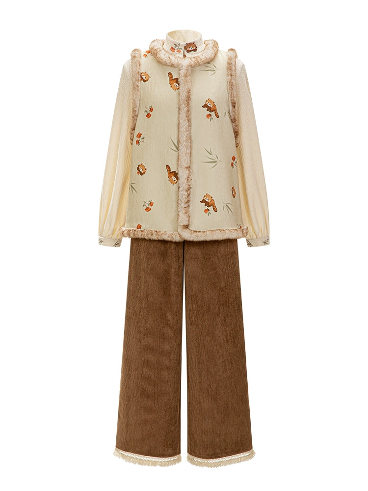 Chi Xia [Persimmon Warmth] plus velvet than armor short shirt and trousers Ming ming HanFuDreams