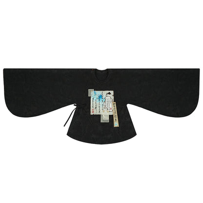 More than thirteen [eight broken brocade gray] round neck shirt short skirt Han suit modern HanFuDreams Crew neck XS