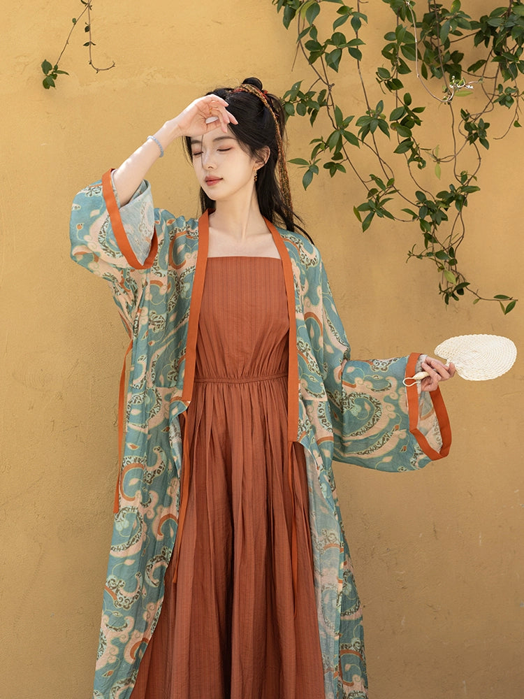 Wei Jinfeng straight train plain yarn flocking clothes Hanfu HanFuDreams