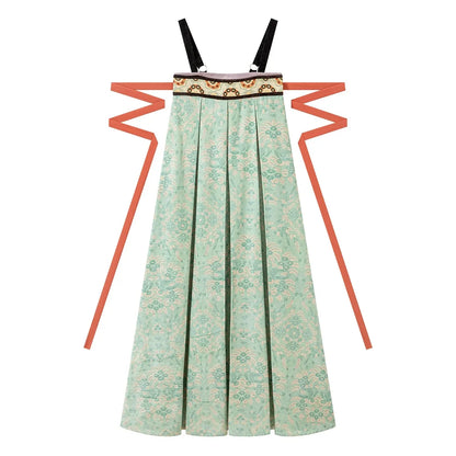 Chi Xia [Vulgar] Chicken Heart Collar Half Arm Short Shirt Chest Skirt Tang tang HanFuDreams Chest Strap Skirt S