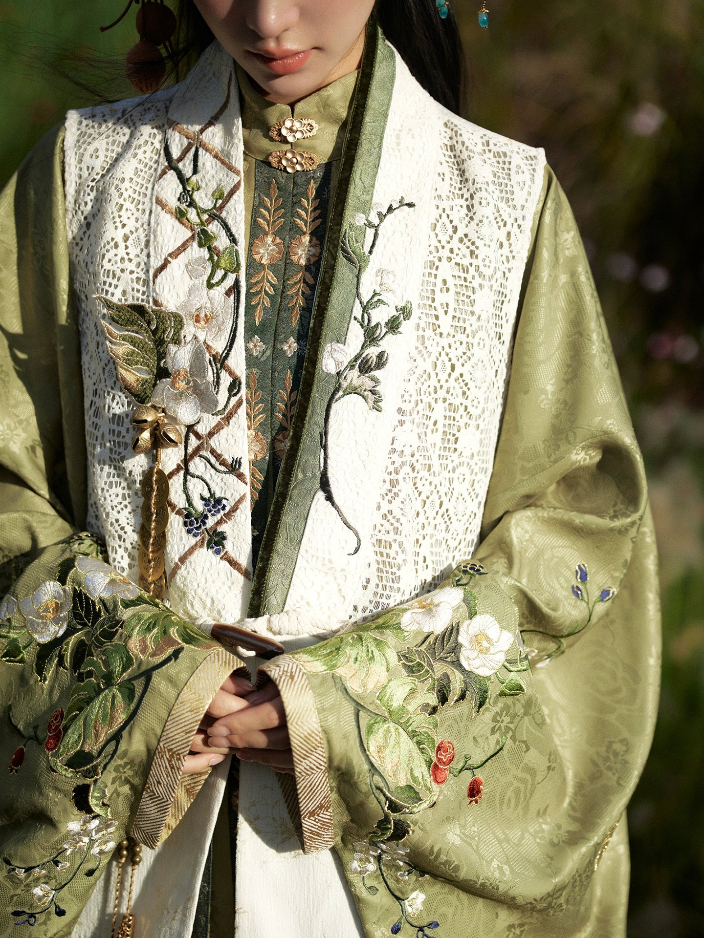 More than thirteen [Moshang Qingli] Bijia stand-up collar long shirt pleated skirt Ming-made ming HanFuDreams