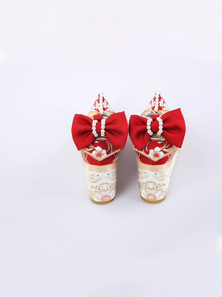 More than thirteen [鸾凤仙羽] embroidered Hanfu wedding shoes women accessories HanFuDreams