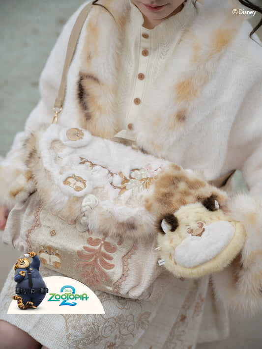 More than thirteen [leopard donut] plush embroidered messenger backpack