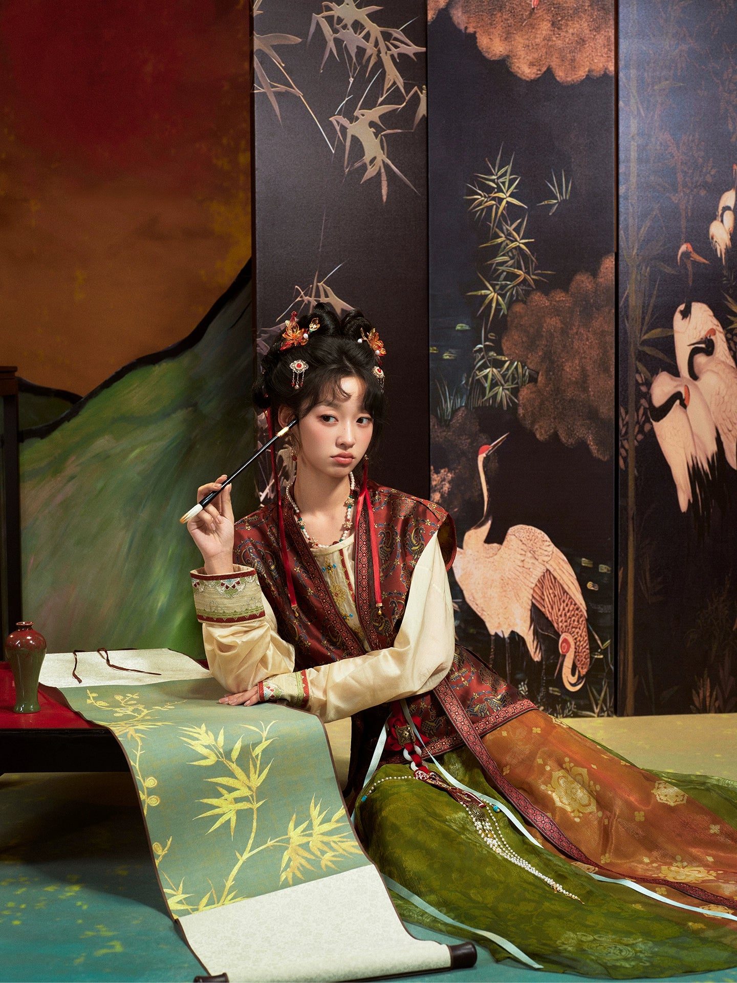 More than thirteen [Suzaku returning to the south] restored half-arm broken skirt Tang-made tang HanFuDreams