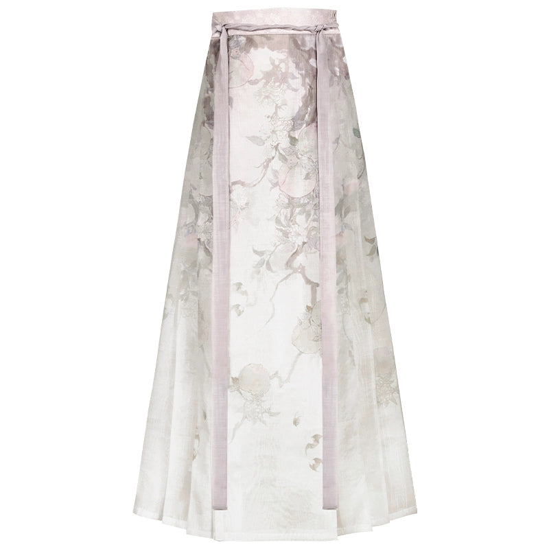 More than thirteen [peach pattern bottle] horse skirt set modern HanFuDreams Improved horse skirt (including lining) XS