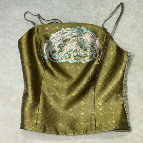 Qin Pick [Phoenix Terrace] Velvet bronzing hairpin flower lady picture HanFuDreams Autumn fragrant color jintong phoenix tube top M