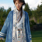 More than thirteen [Cangming Night] denim embroidered jacket curved collar top trousers set modern HanFuDreams