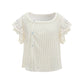 (Pre-Order)[Moonlight Window] Modern Lyocell Hanfu Set modern Shisanyu Ruffled Knit Top S