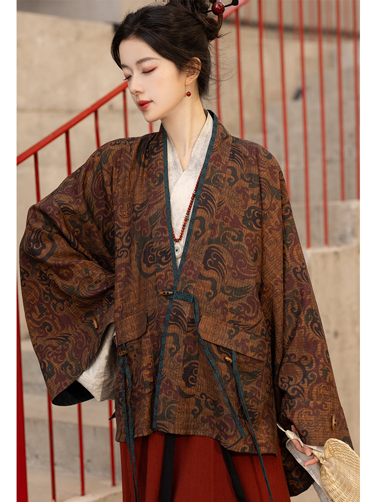 Jin made pleated clothes Shangyu linen broken skirt  Hanfu