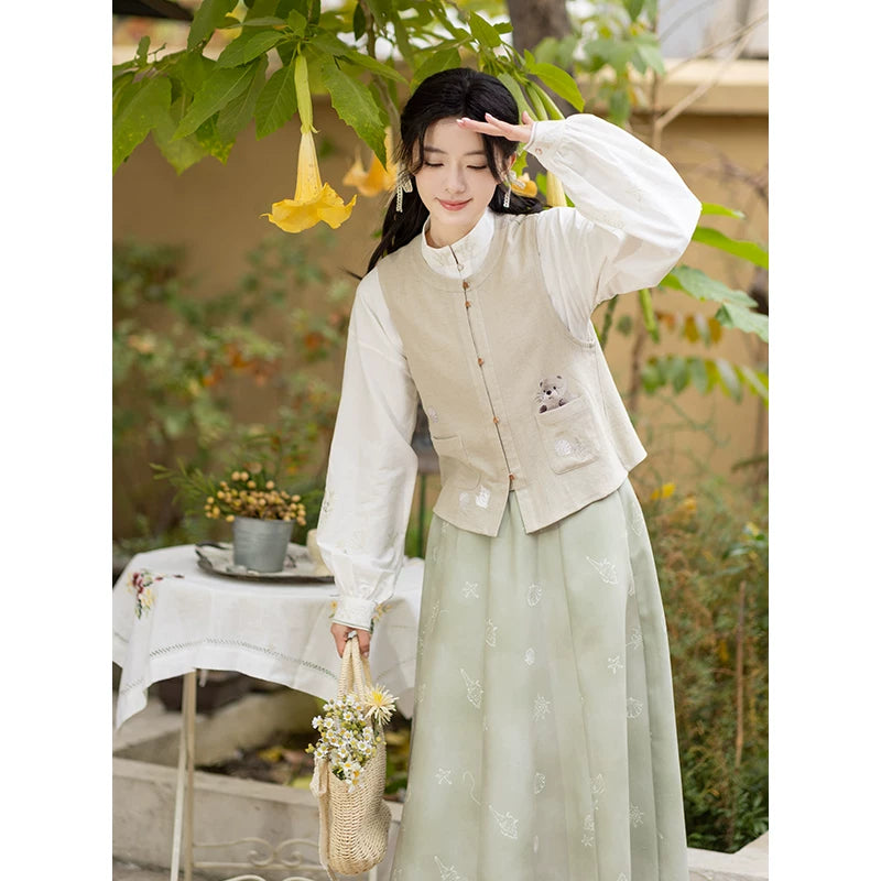 Chi Xia [Otter and Shell Sea] Han Element Armor Skirt han HanFuDreams Otter and Shell Sea Three-piece Set S