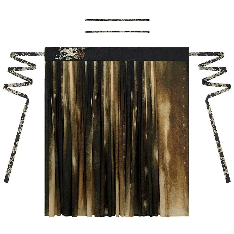 [Phoenix] Tang Style Hanfu 4-Piece Set tang Shisanyu Qixiong Pleated Skirt with Straps XS