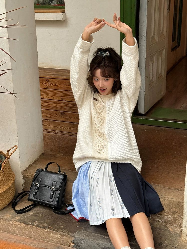 More than thirteen [Fengting Gui] 2025 autumn new waffle splicing skirt modern HanFuDreams