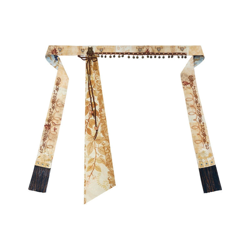 More than thirteen [blue clouds and autumn twilight] jacquard vest top woven horse dress ming HanFuDreams belt S