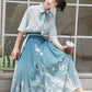 Short shirt gradual change eight points horse skirt hanfu han