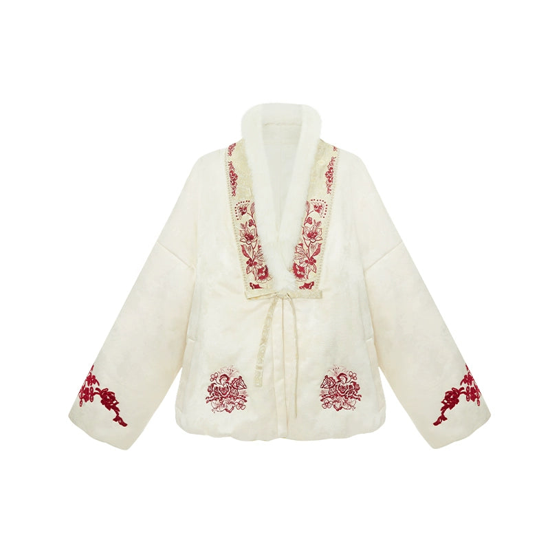 More than thirteen [snow neon] chenille jacquard jacket rope embroidered cotton-padded coat modern HanFuDreams jacket S