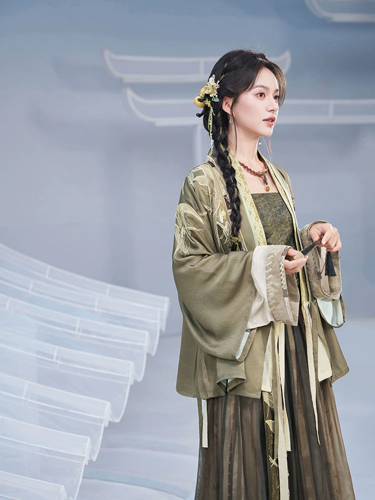 More Than Thirteen [Plants and Plants] Tencel Jinyu Folded Skirt Autumn modern HanFuDreams