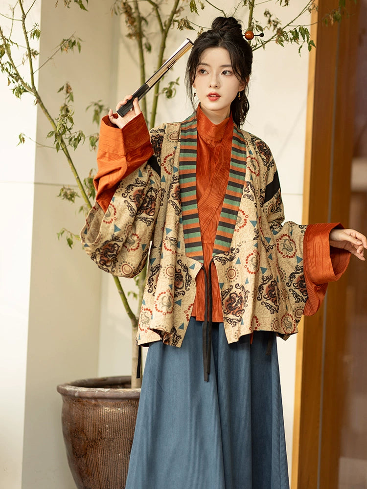 Jin-made upper collar shirt culottes Hanfu women