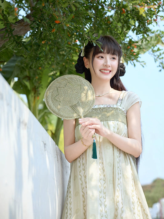 More than thirteen[vines]2025 versatile cool national style chest-length printed dress modern HanFuDreams