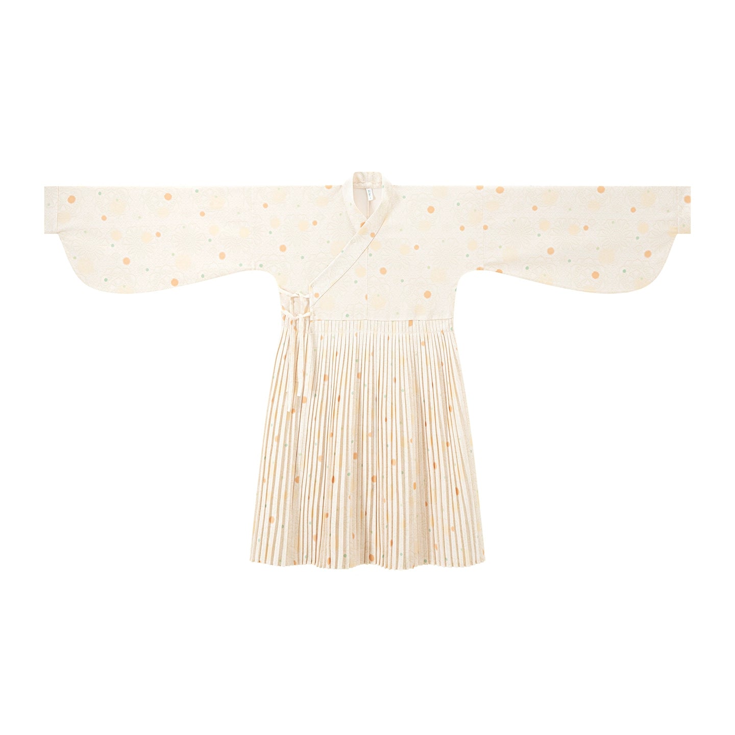 Chi Xia [Flower Tea Party] Square collar than a long shirt Ming ming HanFuDreams Yellow-green polka dot sticker long shirt S