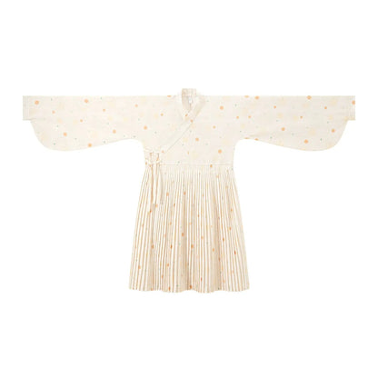 Chi Xia [Flower Tea Party] Square collar than a long shirt Ming ming HanFuDreams Yellow-green polka dot sticker long shirt S