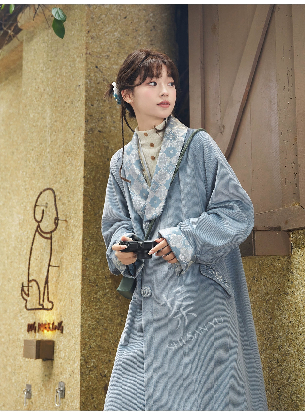 More than thirteen [Boxin Moon] 2025 autumn new corduroy coat national style trench coat modern HanFuDreams