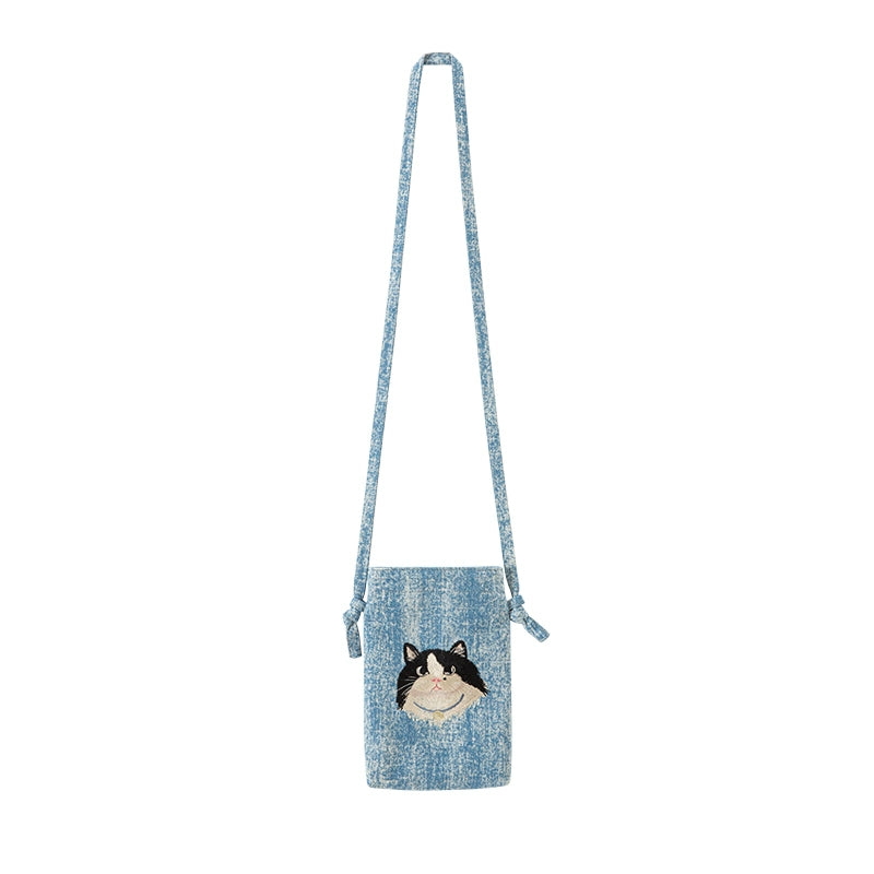 Cat Embroidery Bijia Tencel Shirt Horse Dress Hanfu han HanFuDreams Denim cotton bag F