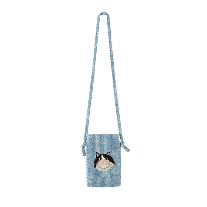Cat Embroidery Bijia Tencel Shirt Horse Dress Hanfu han HanFuDreams Denim cotton bag F