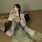[Lotus Ferry] Song Dynasty Lyocell Green Hanfu Set song Shisanyu 4-Piece Set S